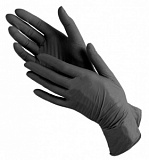 Перчатки неопудренные одноразовые, размер: M, нитрил, 100шт, цвет черный - Купить в Москве